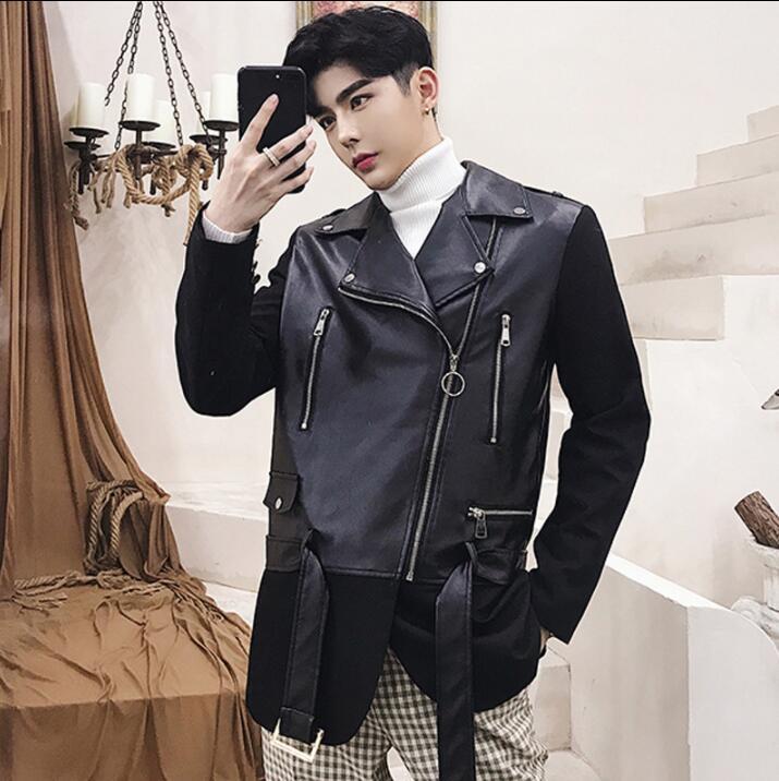 Personalized motorcycle mens leather jacket loose coat jackets more oblique zipper clothes stage street dance rock fashion black
Personalized motorcycle mens leather jacket loose coat jackets more oblique zipper clothes stage street dance rock fashion black