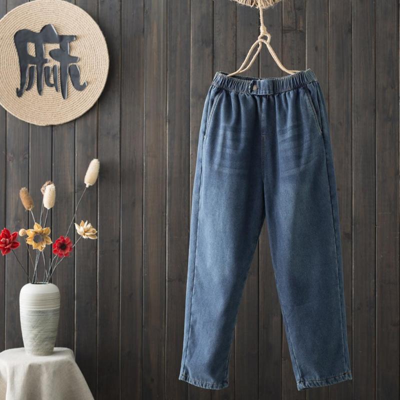 Women's Jeans Fleece Women Winter 2022 Retro Pocket Loose Thick Harem Elastic Waist Fashion Vintage Denim Trousers Female, Black
Women's Jeans Fleece Women Winter 2022 Retro Pocket Loose Thick Harem Elastic Waist Fashion Vintage Denim Trousers Female, Black