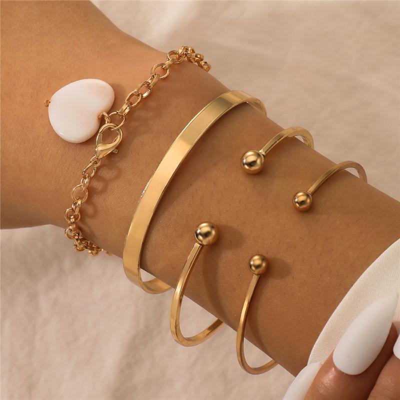 Charm Bracelets Acrylic Love Heart Pendant Set For Women Vintage Gold Opening Cuff Bangles Jewelry Party Gift 4Pcs/Set
Charm Bracelets Acrylic Love Heart Pendant Set For Women Vintage Gold Opening Cuff Bangles Jewelry Party Gift 4Pcs/Set