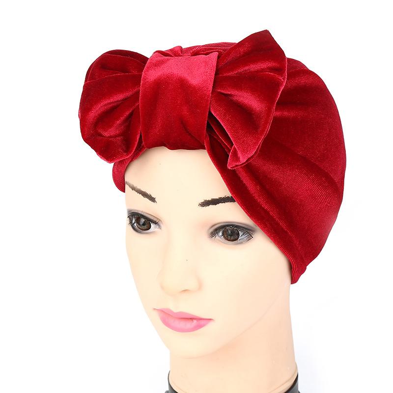 Spring and summer new style European and American foreign trade turban hat bowknot flannel Muslim solid color hat, Black
Spring and summer new style European and American foreign trade turban hat bowknot flannel Muslim solid color hat, Black