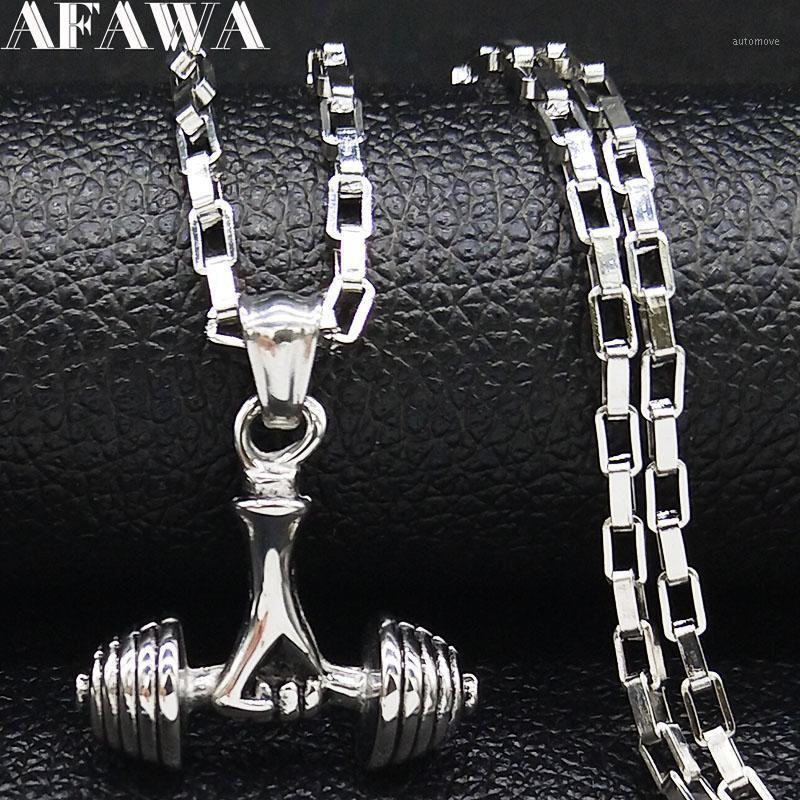 2020 Fashion Dumbbell Stainless Steel Necklaces Men Silver Color Long Statement Necklace Jewelry acero inoxidable joyeria N190741
2020 Fashion Dumbbell Stainless Steel Necklaces Men Silver Color Long Statement Necklace Jewelry acero inoxidable joyeria N190741