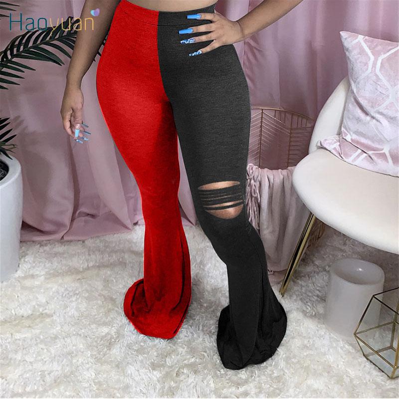 HAOYUAN Sexy Plus Size Hole Flare Pants Fall Women Clothing Joggers Elastic Leggings Bell Bottom Trouser Fashion Sweat Pants, Dark green
HAOYUAN Sexy Plus Size Hole Flare Pants Fall Women Clothing Joggers Elastic Leggings Bell Bottom Trouser Fashion Sweat Pants, Dark green