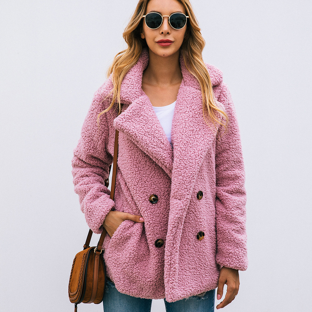 Casual Faux Fur Teddy Coat Autumn Winter Soft Women Jacket Coat Plus Size Female Warm Plush Thick Fleece Outerwear Ladies Coat 201019