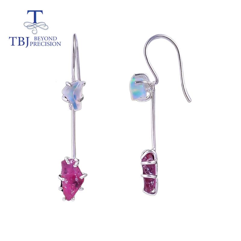 TBJ,Long hook earring 7.2ct gemstone unique Rough design natural Ethiopia opal ruby fine handmae jewelry 925 sterling silver
TBJ,Long hook earring 7.2ct gemstone unique Rough design natural Ethiopia opal ruby fine handmae jewelry 925 sterling silver
