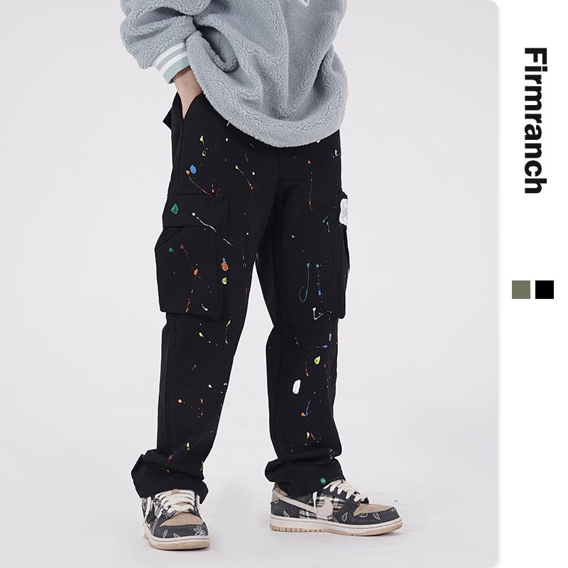 Firmranch New Fall Winter Original Casual Splash Ink Dot Print Pocket INS Hot Cargo Pants Cargo Loose Straight Casual Trousers, Black
Firmranch New Fall Winter Original Casual Splash Ink Dot Print Pocket INS Hot Cargo Pants Cargo Loose Straight Casual Trousers, Black