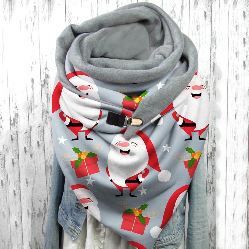 40#Women Scarves Winter Autumn Christmas Gift Santa Claus Print Button Soft Wrap Casual Warm Scarves Shawls Foulard 2020, Blue;gray
40#Women Scarves Winter Autumn Christmas Gift Santa Claus Print Button Soft Wrap Casual Warm Scarves Shawls Foulard 2020, Blue;gray