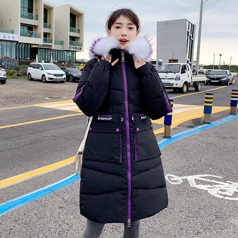 winter easy leisure and women down jacket pocket zipper stitching cottonpadded clothes back 201017