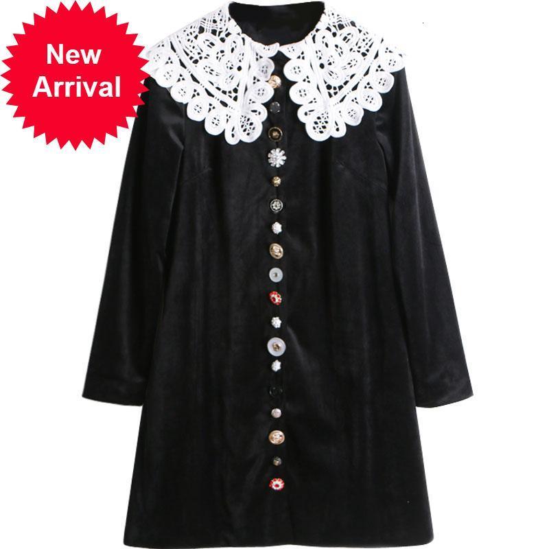 New Runway 2021 Luxury Mode Elegant Long Vintage-fashioned Black Velvet Mini Autumn Patchwork Lapels Dressed in Brand SRNJ, Blue
New Runway 2021 Luxury Mode Elegant Long Vintage-fashioned Black Velvet Mini Autumn Patchwork Lapels Dressed in Brand SRNJ, Blue