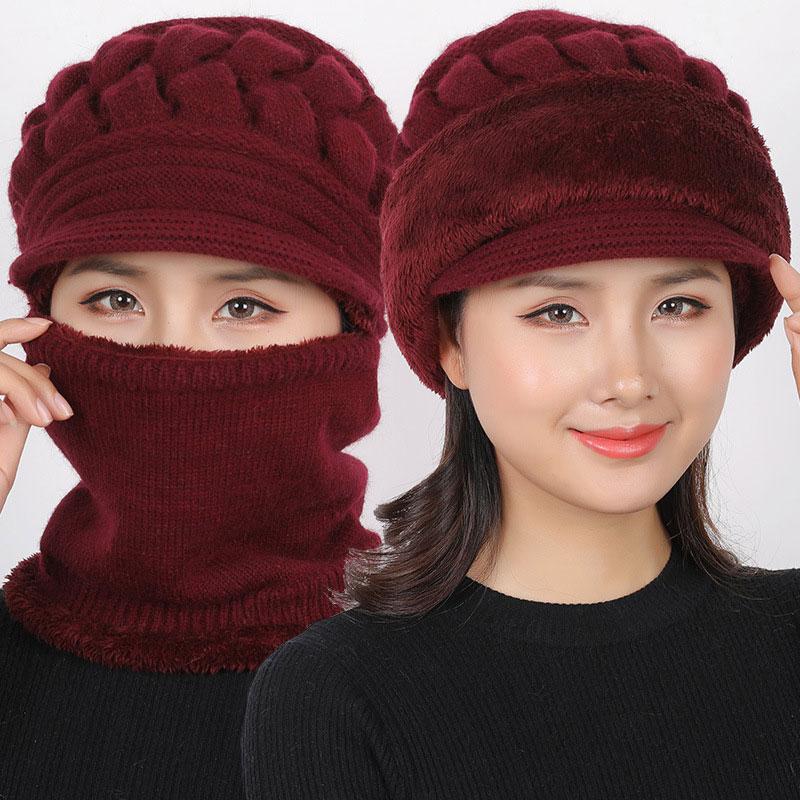 New Year Winter Hat Beanies Women's Hat Scarf Warm Breathable Wool Knitted Hats For Women Double Layers Protection Bonnet Caps, Style 6
New Year Winter Hat Beanies Women's Hat Scarf Warm Breathable Wool Knitted Hats For Women Double Layers Protection Bonnet Caps, Style 6