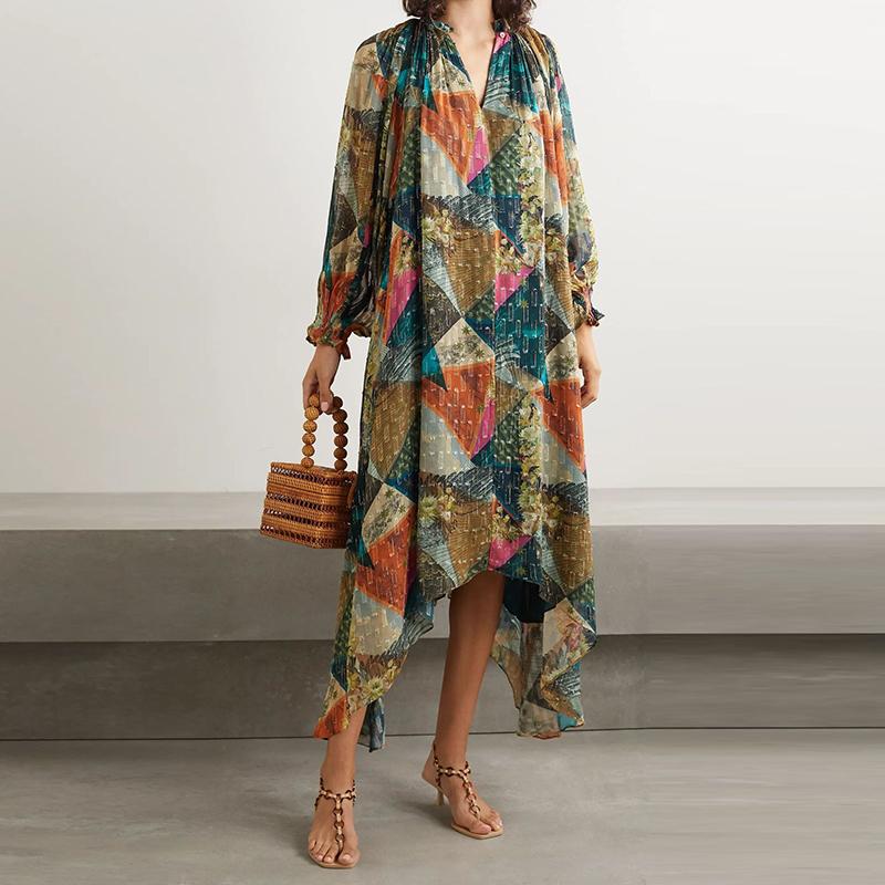 Autumn New Boho Print Maxi Dress Women Vestidos Beach Ethnic Lady Gypsy Long Sleeve Dresses Loose Female, As picture
Autumn New Boho Print Maxi Dress Women Vestidos Beach Ethnic Lady Gypsy Long Sleeve Dresses Loose Female, As picture