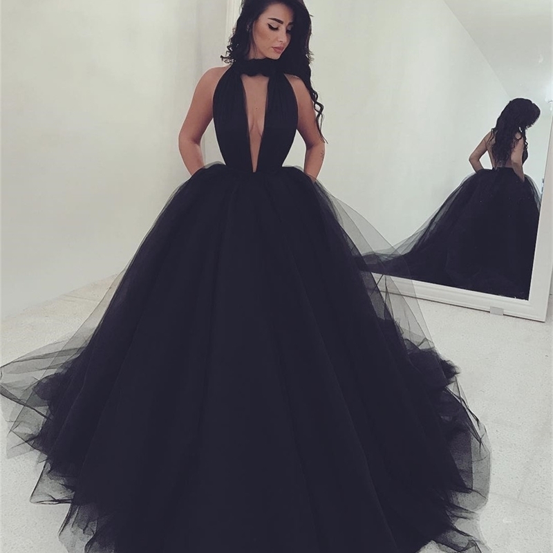 Sexy Backless Halter Black Long Prom Dresses Robe De Mariee Ball Gown Deep V Neck Party Dress Evening For Women 201113, Pink
Sexy Backless Halter Black Long Prom Dresses Robe De Mariee Ball Gown Deep V Neck Party Dress Evening For Women 201113, Pink
