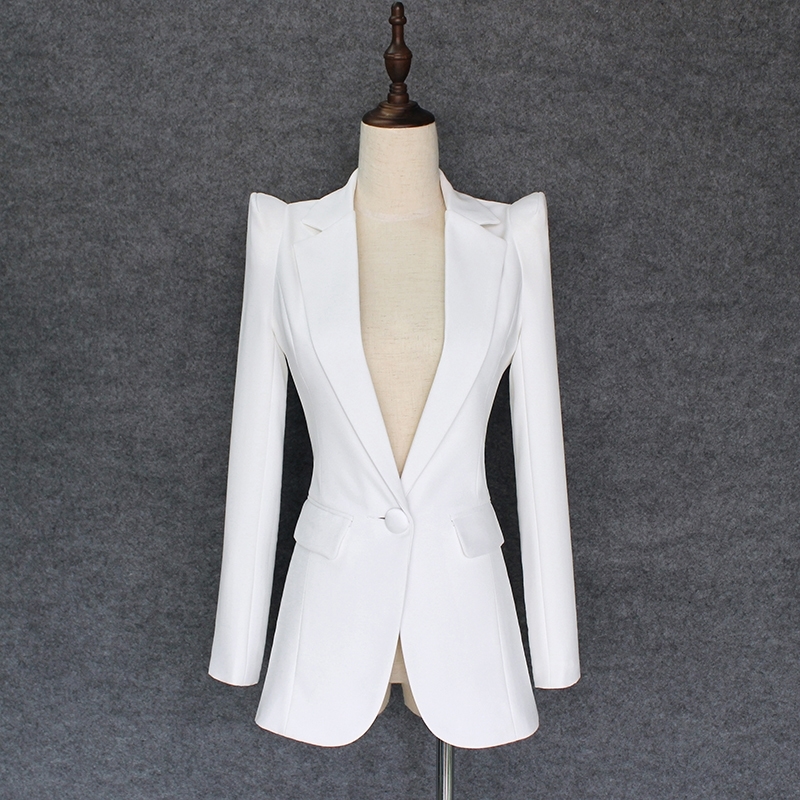 HIGH QUALITY New Fashion Designer Blazer Jacket Women's Soaring Shoulders Single Button Blazer Outer Wear 201106, White;black
HIGH QUALITY New Fashion Designer Blazer Jacket Women's Soaring Shoulders Single Button Blazer Outer Wear 201106, White;black