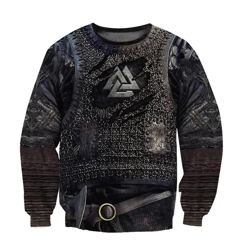 Viking Armor Tattoo 3D Printed Men hoodies Harajuku Fashion Sweatshirt Cosplay costume Unisex Casual jacket Zip Hoodie WJ003 201020