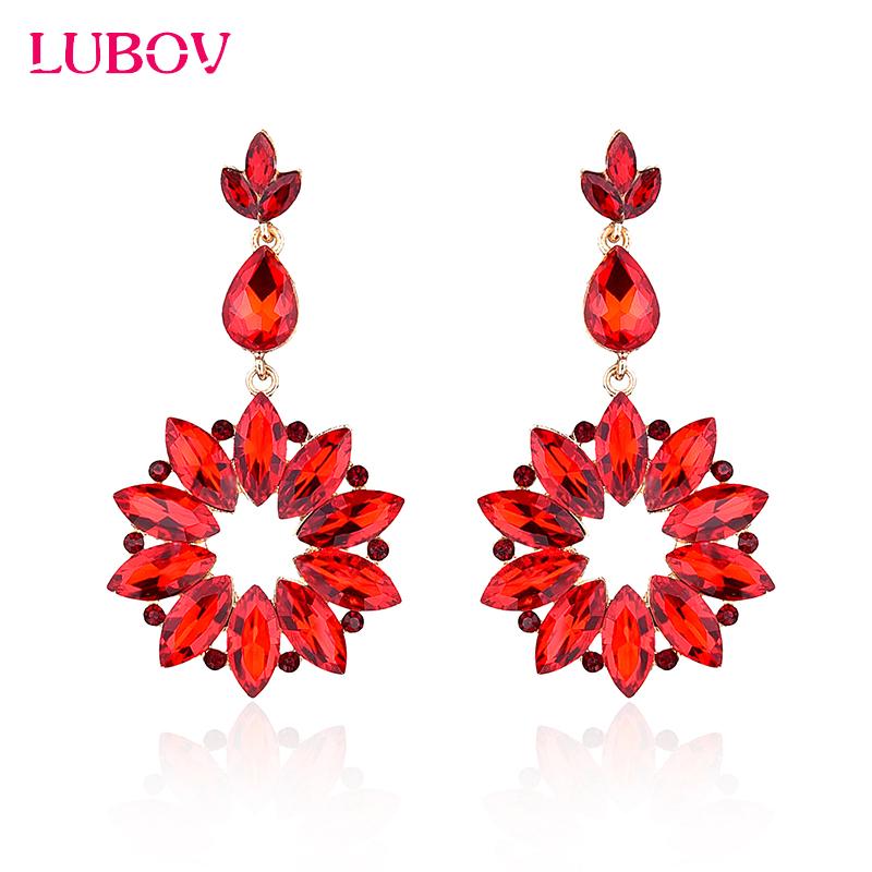 LUBOV Colorful Crystal Stone Flower Water Drop Earrings Rhinestone Decoration Big Pendant Dangle Earrings Trendy Women Jewelry
LUBOV Colorful Crystal Stone Flower Water Drop Earrings Rhinestone Decoration Big Pendant Dangle Earrings Trendy Women Jewelry