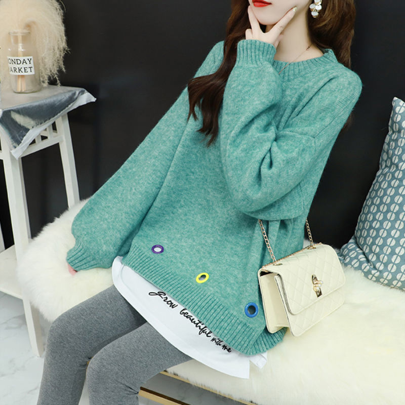 Autumn And Winter Personality Sweater Female Korean Version Of The Loose Set Of Sweet Outside Wear Wild Sweater 201225