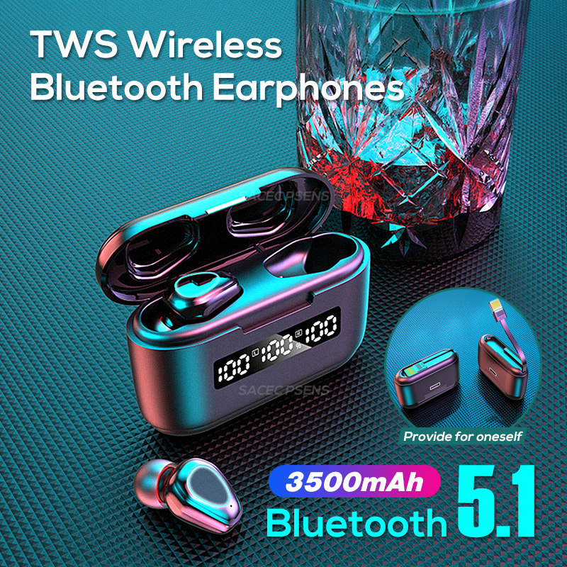 NEW TWS Sport Bluetooth 5.1 Wireless Earphones IPX5 Waterproof With Charging Cable at the Bottom 9D HD Touch Contorl Headset
NEW TWS Sport Bluetooth 5.1 Wireless Earphones IPX5 Waterproof With Charging Cable at the Bottom 9D HD Touch Contorl Headset
