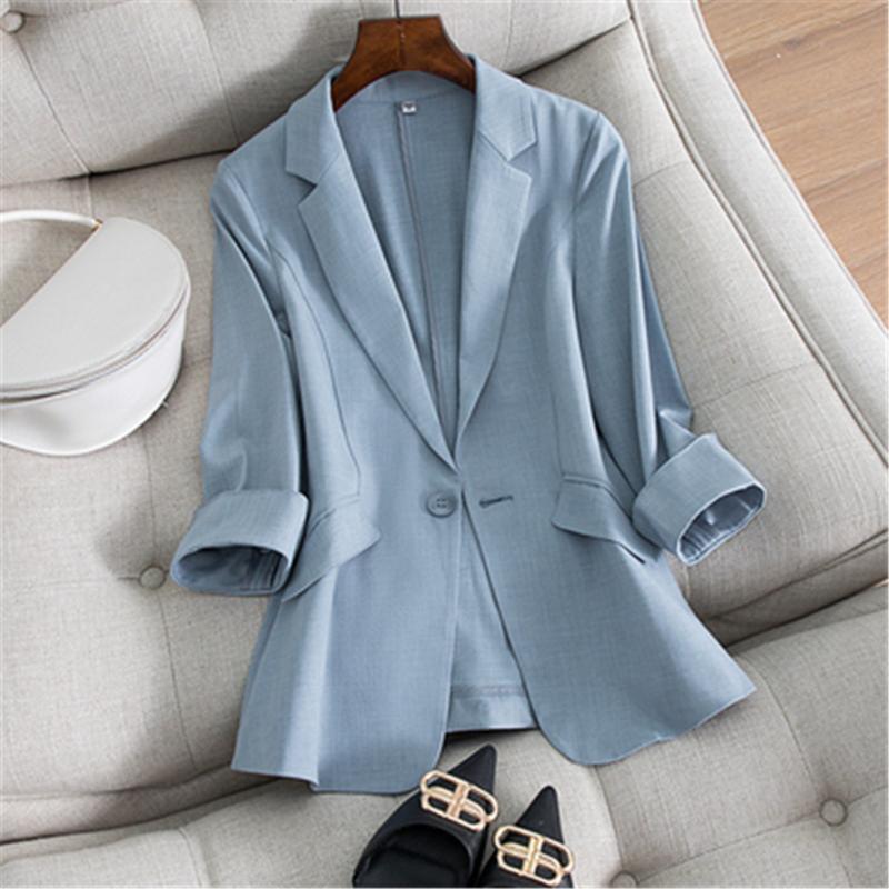 Women's Suits & Blazers Selling Spring Summer Jacket 2022 OL Slim Blazer Femme Elegant Single Button Blue Black Office Suit Y573, White;black
Women's Suits & Blazers Selling Spring Summer Jacket 2022 OL Slim Blazer Femme Elegant Single Button Blue Black Office Suit Y573, White;black