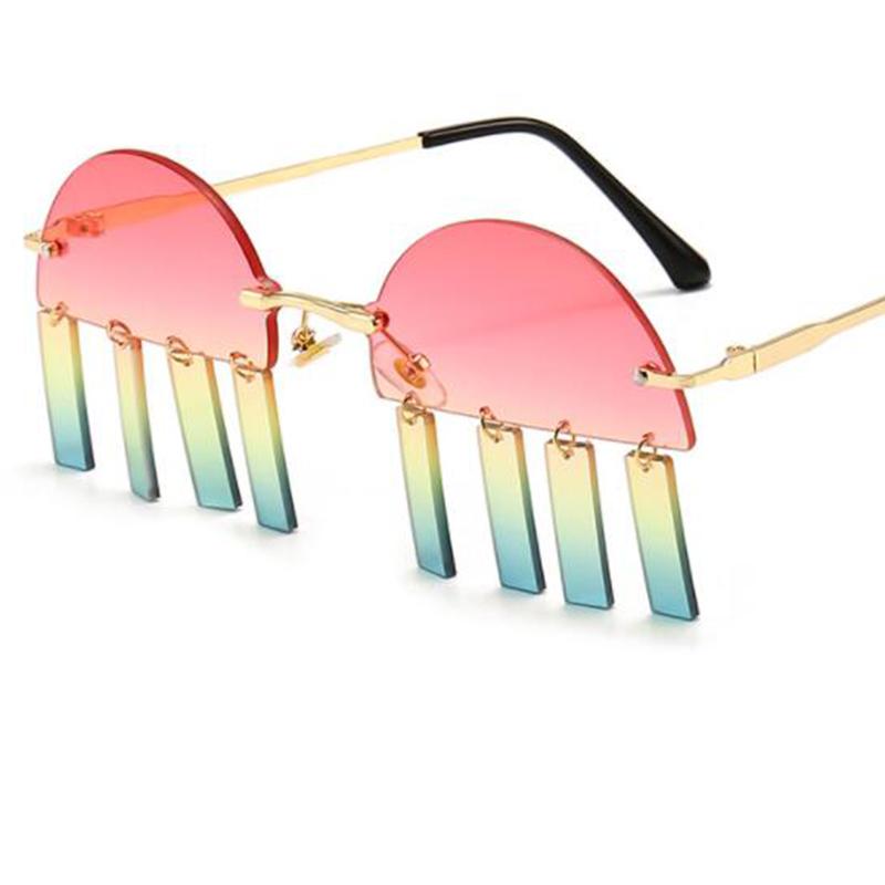 Sunglasses Fashion Frameless Pendant Women Men Personality Design Catwalk Decoration Pink Glasses Sexy Cool Rimless Eyewear
Sunglasses Fashion Frameless Pendant Women Men Personality Design Catwalk Decoration Pink Glasses Sexy Cool Rimless Eyewear