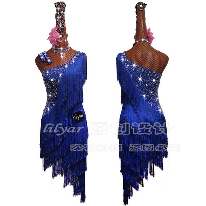 New Latin Dance Dress Latin Skirt Competition Dress Costumes Performing Sparkly Rhinestones Royal Blue Tassel Skirtes Made, 1dress
New Latin Dance Dress Latin Skirt Competition Dress Costumes Performing Sparkly Rhinestones Royal Blue Tassel Skirtes Made, 1dress