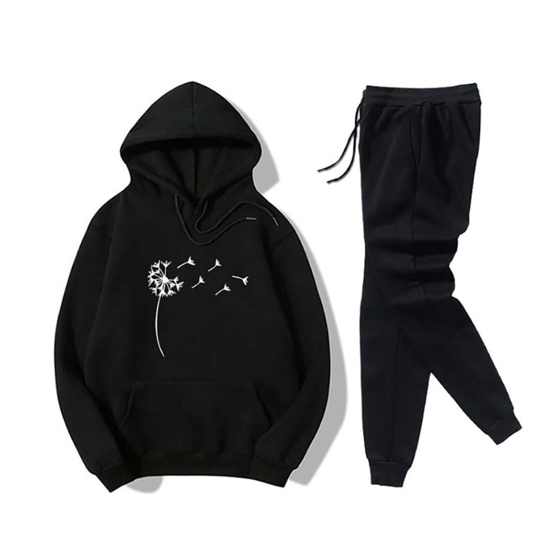 Women Tractsuit Running Sets Big Pocket Hoddies+Sport Joggers Casual Sportwear Dandelion-Printed Two Piece Set, White
Women Tractsuit Running Sets Big Pocket Hoddies+Sport Joggers Casual Sportwear Dandelion-Printed Two Piece Set, White