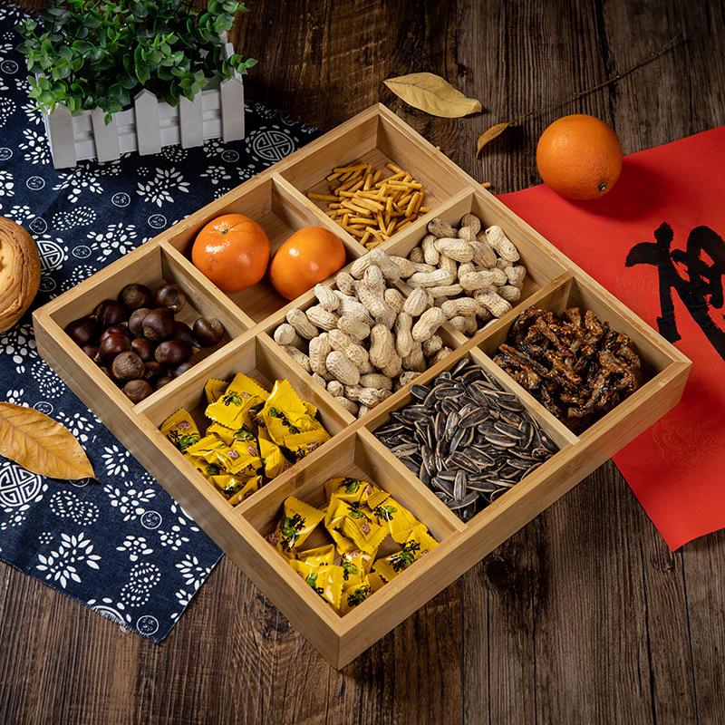 Bamboo Storage Box Creative Divided Grid Dried Fruit Tray Home Refreshment Tray Living Room Candy Nut Snack Box
Bamboo Storage Box Creative Divided Grid Dried Fruit Tray Home Refreshment Tray Living Room Candy Nut Snack Box