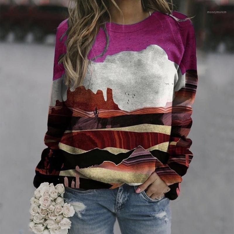 Women' Plus Size Mountain Printed Round Neck Long-sleeved Sweatshirts Casual Loose Hoodies Pullover Tops sudaderas mujer#g31, Blue
Women' Plus Size Mountain Printed Round Neck Long-sleeved Sweatshirts Casual Loose Hoodies Pullover Tops sudaderas mujer#g31, Blue