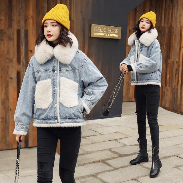 Winter Jacket Women Vintage Korean Loose Fur Collar Denim Oversize Short Female Jacket Elegant Thick Warm Faux Fur Lining Parkas, Black
Winter Jacket Women Vintage Korean Loose Fur Collar Denim Oversize Short Female Jacket Elegant Thick Warm Faux Fur Lining Parkas, Black