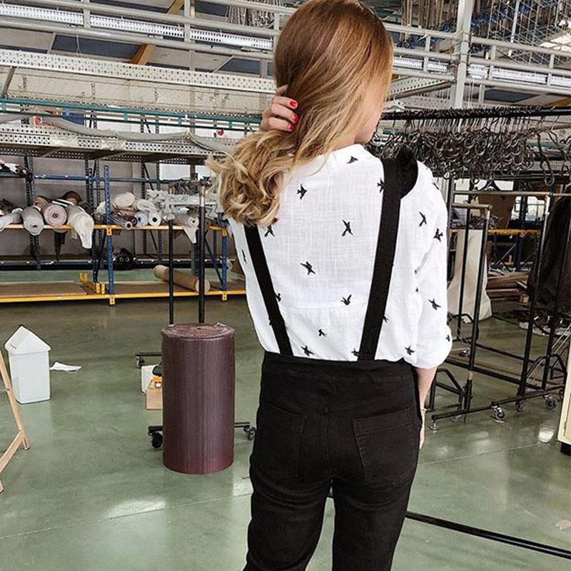 Birds Embroidery Women Shirt Cotton Linen Female Blouse Tops Spring Summer Loose Casual Lady Plus Size 5XL