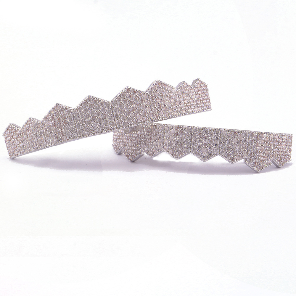 Hip Hop Teeth Body Cubic Zirconia Ice Out Gold Grillz Dental Grills Jewelry Accessories Free shipping