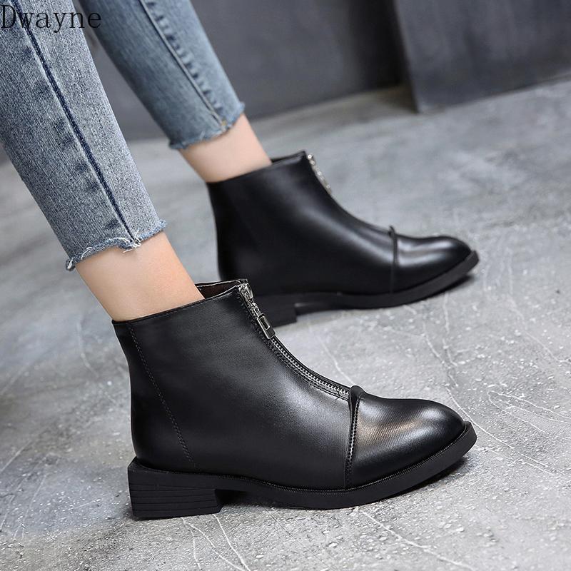 2020 new front zipper boots British wind boots autumn wild short tube ins net red was thin female, Black
2020 new front zipper boots British wind boots autumn wild short tube ins net red was thin female, Black
