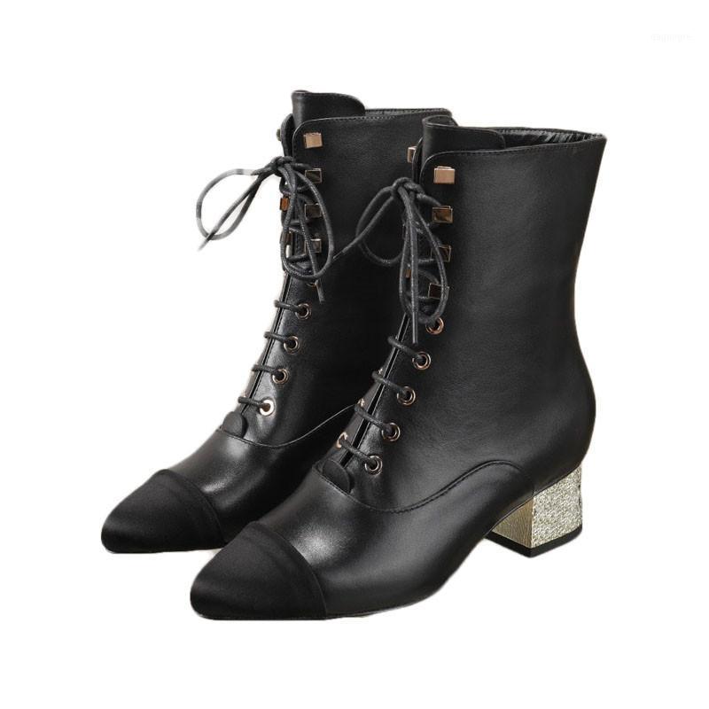 Trendy Fashion Design Shiny Real Leather Lace Cozy Walking Ankle Boots Women High Heel Rivet Decor Shiny Heel Lady Size 35-401, As show
Trendy Fashion Design Shiny Real Leather Lace Cozy Walking Ankle Boots Women High Heel Rivet Decor Shiny Heel Lady Size 35-401, As show