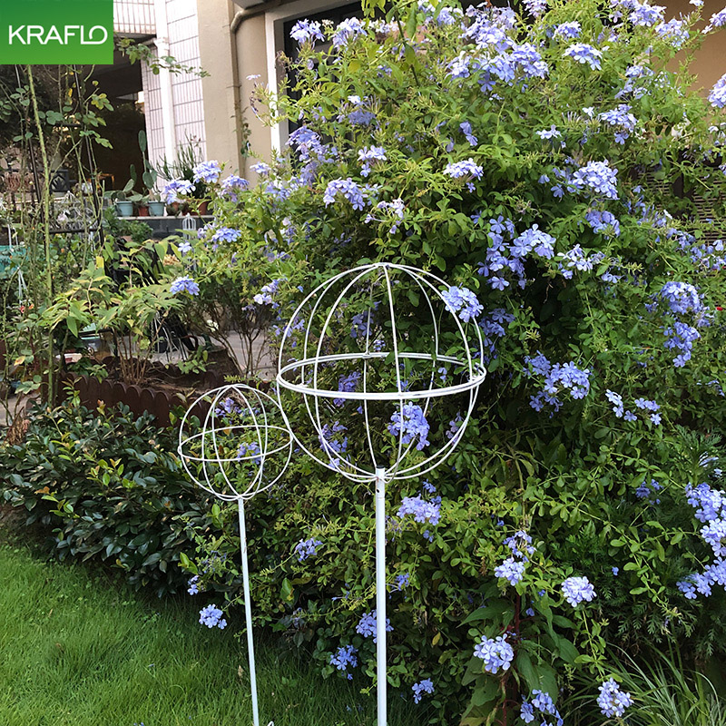 KRAFLO plant Support fencing Decorative Metal Lollipop climbing frame Rose windmill Jasmine Clematis Blue Snowflake Bracket Wrought iron spherical flo