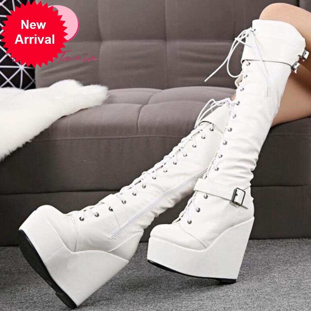 2021 The New Big Size 35-43 Wedges Knee Ladies Zip Women Cross Boots Strapped Women's High Heels Shoes 9nno, White
2021 The New Big Size 35-43 Wedges Knee Ladies Zip Women Cross Boots Strapped Women's High Heels Shoes 9nno, White