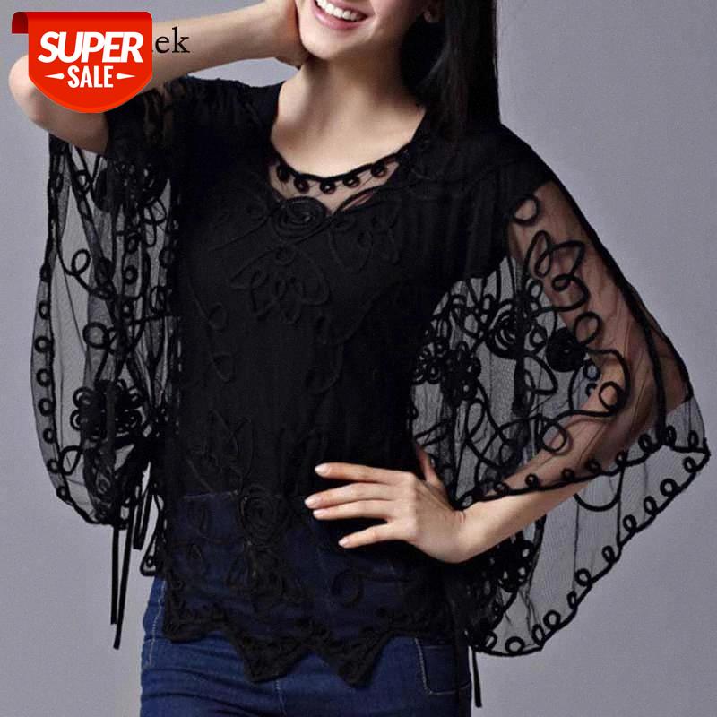 New Embroidery Lace Mesh Shirt Blouse Women Batwing Sleeve Loose Sexy White Top Blouses Women Plus Size Female Shirt Blusas 803J #Qs9B
New Embroidery Lace Mesh Shirt Blouse Women Batwing Sleeve Loose Sexy White Top Blouses Women Plus Size Female Shirt Blusas 803J #Qs9B