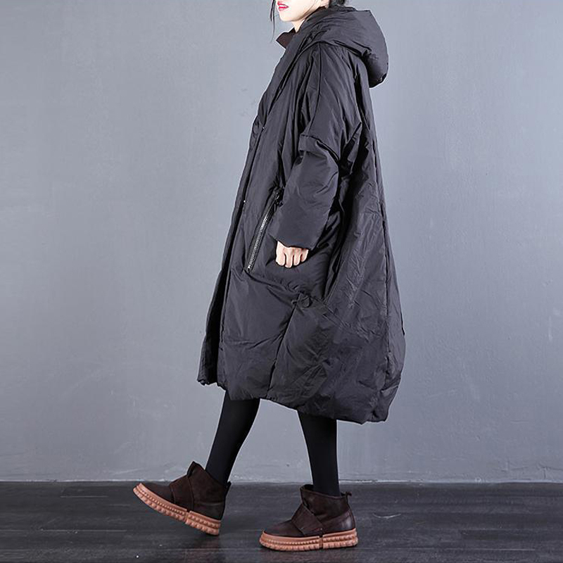 KJMYYX Oversize Winter Jacket Woman Parka Female Loose Plus Size Cotton Padded Snow Wear Korean Hooded Outerwear Long Coat 201029