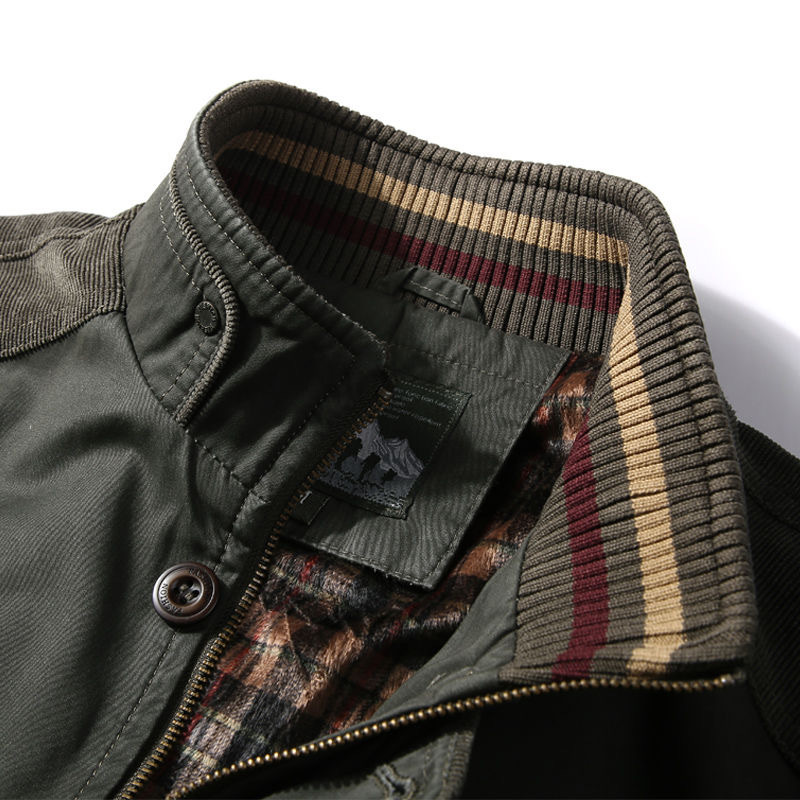 High Quality Jacket Men'S 96% Cotton Spring Autumn Loose Large Size Jacket Middle Aged Men'S Casual Wear Winter Clothes 201218