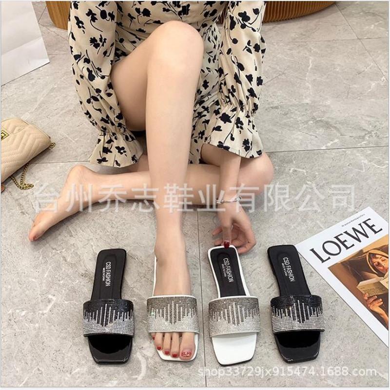 2021 fashion all-match temperament one-word slippers summer flat-bottomed women's rhinestone sandals, Black
2021 fashion all-match temperament one-word slippers summer flat-bottomed women's rhinestone sandals, Black