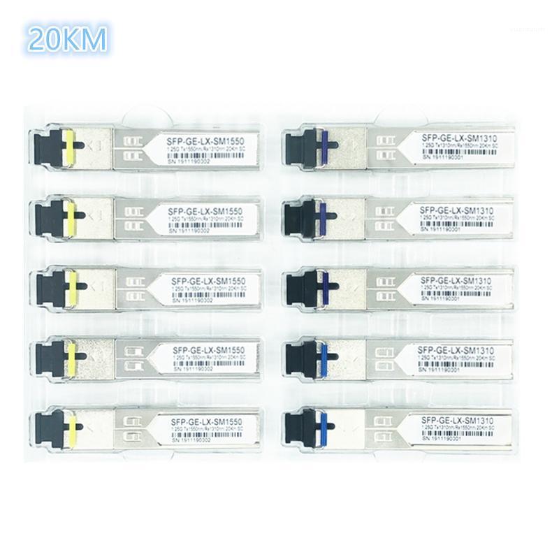 

SC SFP fiber optic module 1.25G SC 20KM 1310/1550nm Single Fiber SFP Optical Transceiver Module FOR ONU OLT5 pairs compatibility1