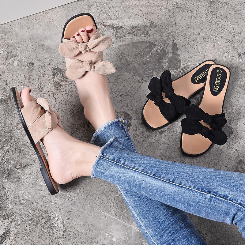 Summer fashion outside comfort slippers ladies mules two bow-knot cutout soft slides mujer size 35-43 flip flops zapatos mujer1, Beige
Summer fashion outside comfort slippers ladies mules two bow-knot cutout soft slides mujer size 35-43 flip flops zapatos mujer1, Beige