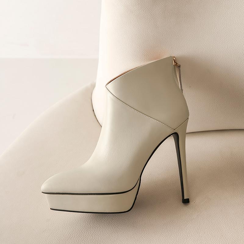 2020 Brand Ankle Boots genuine leather Ladies High Heels Pointed Toe Basic Boots Autumn Winter Party Wedding Prom Pumps, Beige
2020 Brand Ankle Boots genuine leather Ladies High Heels Pointed Toe Basic Boots Autumn Winter Party Wedding Prom Pumps, Beige