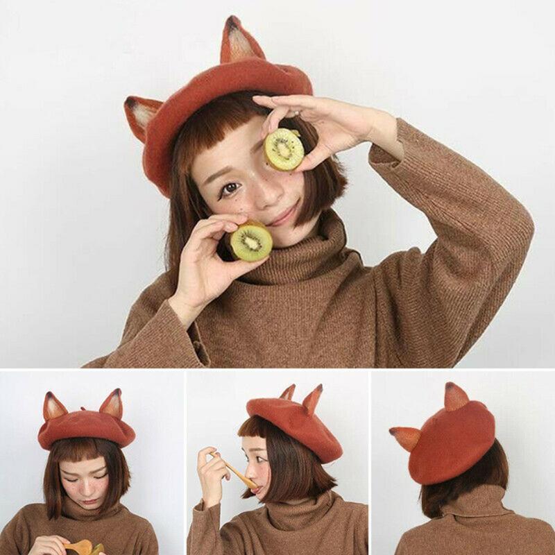 Women Girl Ear Felt Beret Cap Cute Warm Painter Hat Retro for Autumn Winter HSJ881, Dark gray
Women Girl Ear Felt Beret Cap Cute Warm Painter Hat Retro for Autumn Winter HSJ881, Dark gray