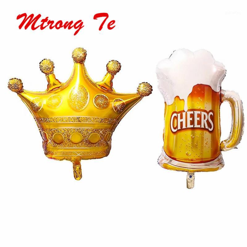 

10pcs Large Size Princess Crown Beer Cheers Mug Helium Foil Balloons Gold Ballons Birthday Party Decorations Kids Toy Supplies1