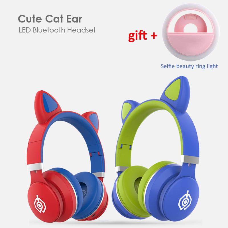 Colorful Cat Ear Headset +Selfie Ring Light Wireless Bluetooth Kids Headphones Cute Earphones for Daughters Girls Gift with Mic, Black
Colorful Cat Ear Headset +Selfie Ring Light Wireless Bluetooth Kids Headphones Cute Earphones for Daughters Girls Gift with Mic, Black