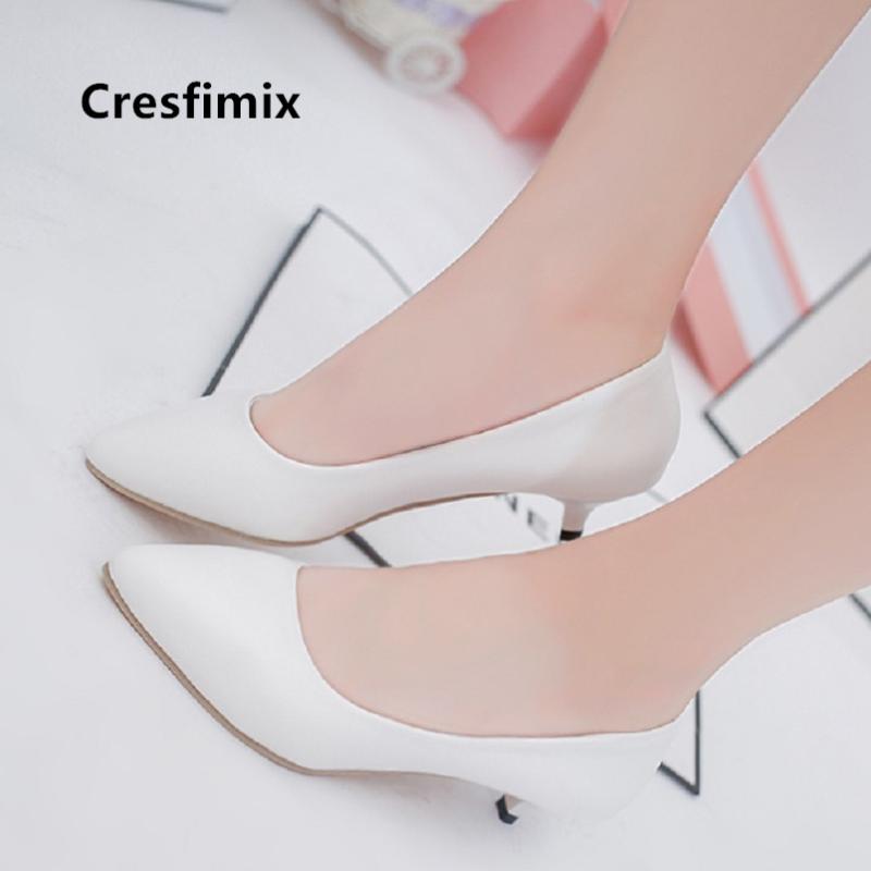 Cresfimix pompes femmes women cute white pu leather 3cm high heel shoes lady black comfortable slip on shoes cool a5213
Cresfimix pompes femmes women cute white pu leather 3cm high heel shoes lady black comfortable slip on shoes cool a5213