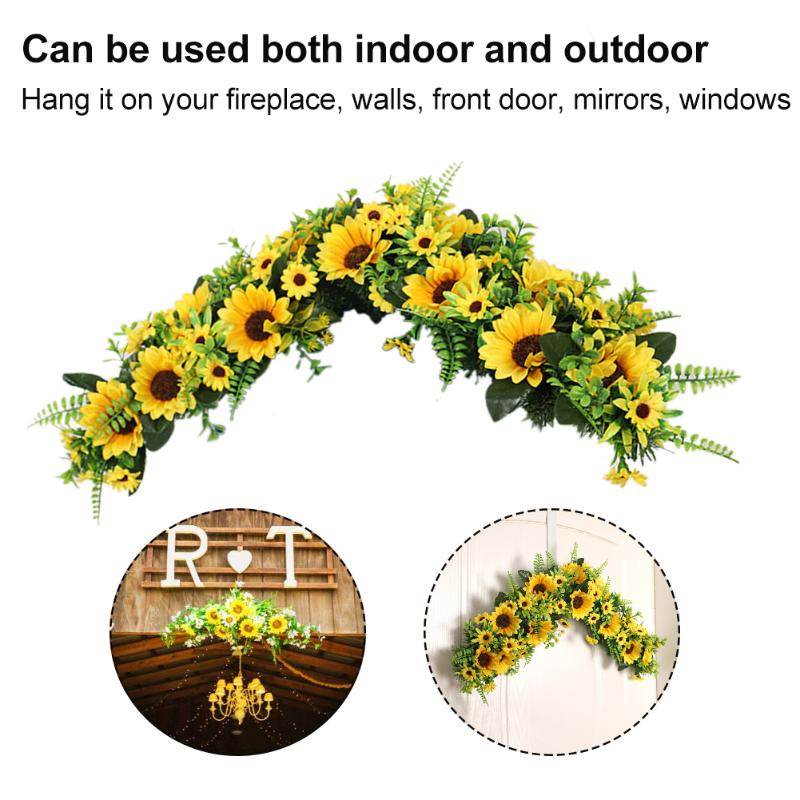 Tabletop Wall Hanging With Leaves Silk Cloth Door Handmade Sunflower Wreath Wedding Party Artificial Flower Home Decor
Tabletop Wall Hanging With Leaves Silk Cloth Door Handmade Sunflower Wreath Wedding Party Artificial Flower Home Decor