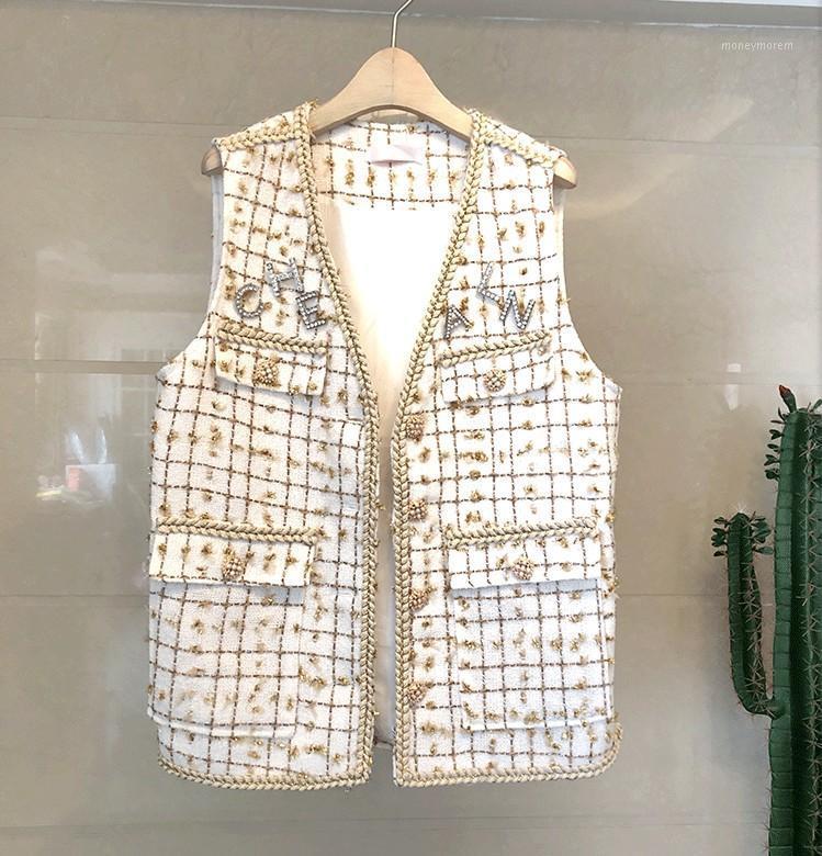 New Spring and Autumn Women Diamond Plaid Tweed Vest Coat Small Fragrance Lady' Sleeveless Woolen Jacket Waistcoat1, Beige
New Spring and Autumn Women Diamond Plaid Tweed Vest Coat Small Fragrance Lady' Sleeveless Woolen Jacket Waistcoat1, Beige
