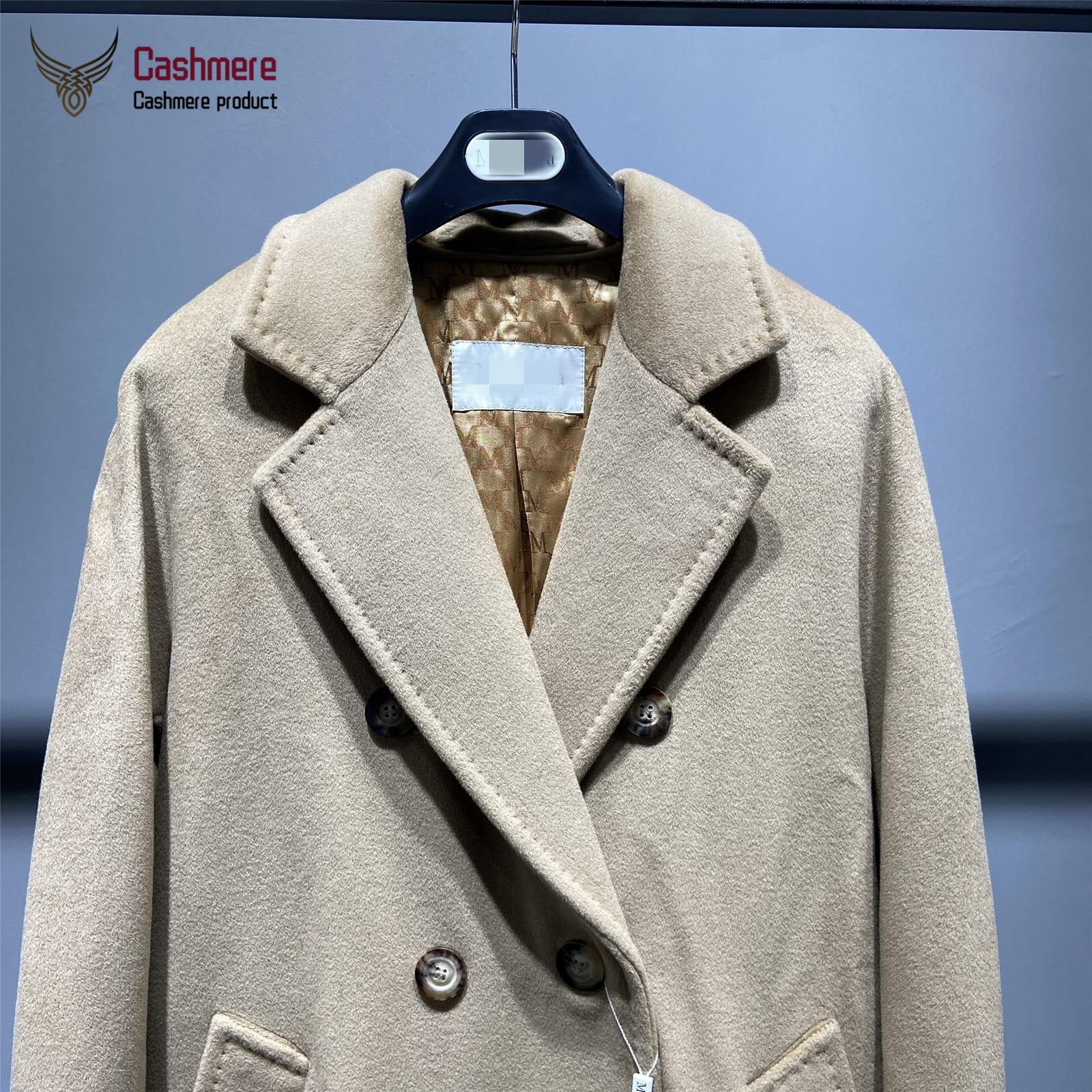 Women winter cashmere long wool high-end classic double-breasted black red coat female 101801 201216