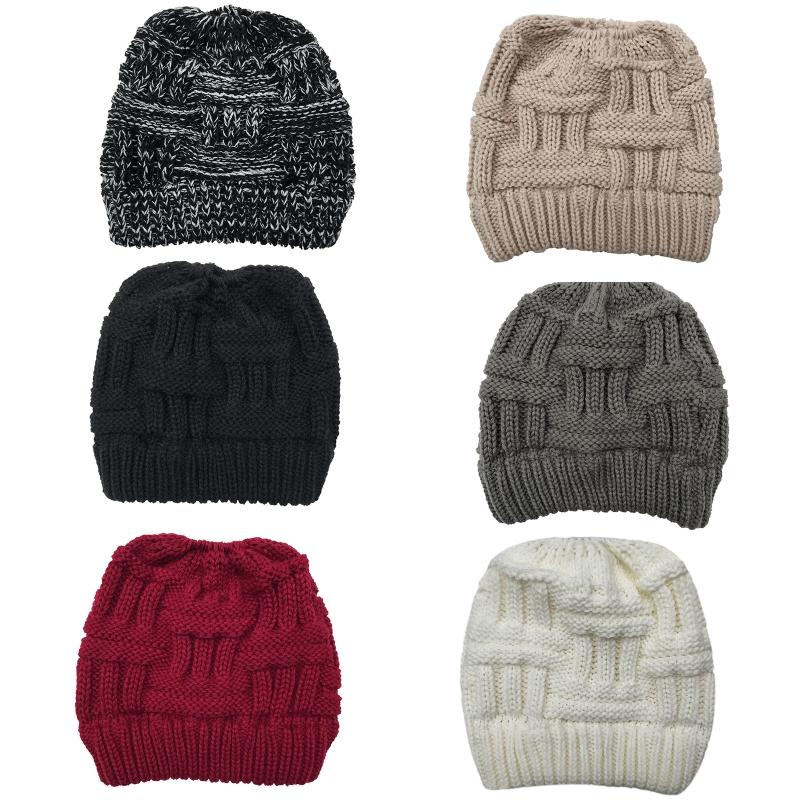 Women Winter Chunky Plaid Knitted Beanie Hat with Hole High Messy Bun Solid Color Stretch Skull Cap Ear Warmer
Women Winter Chunky Plaid Knitted Beanie Hat with Hole High Messy Bun Solid Color Stretch Skull Cap Ear Warmer