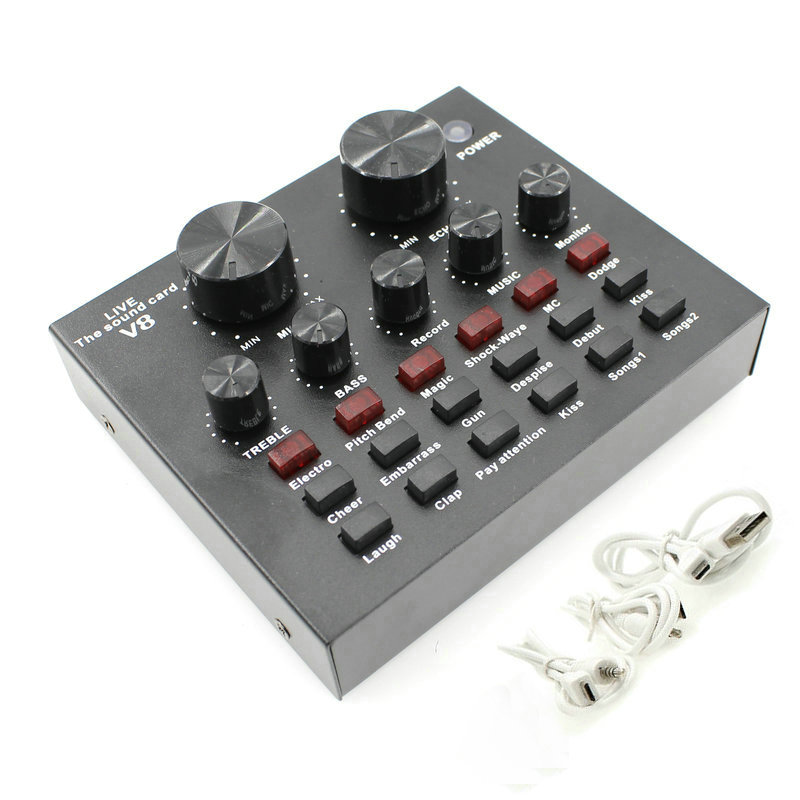 V8 Live Sound Card Audio External USB Headset Microphone K song Live Broadcast Sound Card for Mobile Phone Computer PC BM 800
V8 Live Sound Card Audio External USB Headset Microphone K song Live Broadcast Sound Card for Mobile Phone Computer PC BM 800