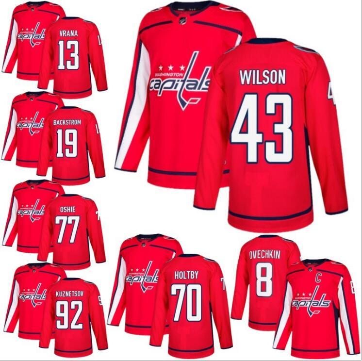 Men WSH Washington Capitals Core players red nhl hockey jersey, embroidered hockey jersey fabric hockey jersey, Black;red